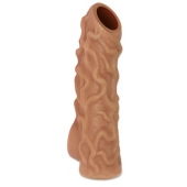 Телесная насадка с венками и открытой головкой Nude Sleeve S - 10 см. - KOKOS - в Белгороде купить с доставкой
