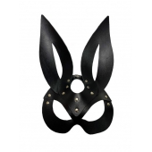 Черная кожаная маска зайки Miss Bunny - БДСМ Арсенал - купить с доставкой в Белгороде