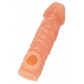 Телесная закрытая насадка с шершавой головкой Cock Sleeve Size M - 15,6 см. - KOKOS - в Белгороде купить с доставкой
