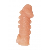 Телесная закрытая насадка с шишечками Cock Sleeve Size M - 15,6 см. - KOKOS - в Белгороде купить с доставкой