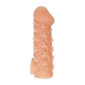 Телесная закрытая насадка с пучками шишечек Cock Sleeve Size L - 17,6 см. - KOKOS - в Белгороде купить с доставкой