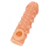 Телесная закрытая насадка с пучками шишечек Cock Sleeve Size L - 17,6 см. - KOKOS - в Белгороде купить с доставкой