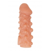 Телесная закрытая насадка с шариками Cock Sleeve Size M - 15,6 см. - KOKOS - в Белгороде купить с доставкой