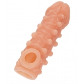 Телесная закрытая насадка с шариками Cock Sleeve Size M - 15,6 см. - KOKOS - в Белгороде купить с доставкой