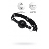 Черный кляп-шар на кожаных ремешках Anonymo - ToyFa - купить с доставкой в Белгороде