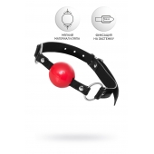 Красный кляп-шар на черных ремешках Anonymo - ToyFa - купить с доставкой в Белгороде