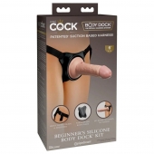 Страпон с телесной насадкой на присоске Beginner s Silicone Body Dock Kit - 14 см. - Pipedream - купить с доставкой в Белгороде