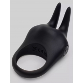 Черное эрекционное виброкольцо Sensation Rechargeable Vibrating Rabbit Love Ring - Fifty Shades of Grey - в Белгороде купить с доставкой