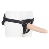 Пустотелый страпон Harness CLASSIC с бандажом - 19,5 см. - LOVETOY (А-Полимер) - купить с доставкой в Белгороде