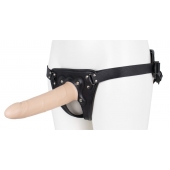 Пустотелый страпон Harness CLASSIC с бандажом - 19,5 см. - LOVETOY (А-Полимер) - купить с доставкой в Белгороде