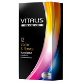 Цветные ароматизированные презервативы VITALIS PREMIUM color   flavor - 12 шт. - Vitalis - купить с доставкой в Белгороде