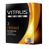 Ребристые презервативы VITALIS PREMIUM ribbed - 3 шт. - Vitalis - купить с доставкой в Белгороде