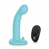 Голубая изогнутая насадка 6in Remote Control Ripple P-Spot G-Spot на черных трусиках - 16 см. - Pegasus - купить с доставкой в Белгороде
