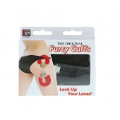 Металлические наручники с чёрной меховой опушкой - Dream Toys - купить с доставкой в Белгороде
