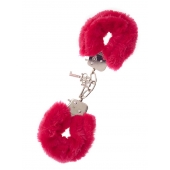 Металлические наручники с красной меховой опушкой METAL HANDCUFF WITH PLUSH RED - Dream Toys - купить с доставкой в Белгороде