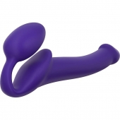 Фиолетовый безремневой страпон Silicone Bendable Strap-On - size S - Strap-on-me - купить с доставкой в Белгороде
