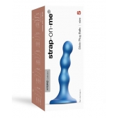 Голубая насадка Strap-On-Me Dildo Plug Balls size S - Strap-on-me - купить с доставкой в Белгороде