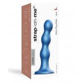 Голубая насадка Strap-On-Me Dildo Plug Balls size L - Strap-on-me - купить с доставкой в Белгороде