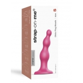 Розовая насадка Strap-On-Me Dildo Plug Beads size S - Strap-on-me - купить с доставкой в Белгороде