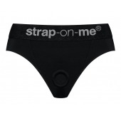 Черные трусики для насадок Heroine Lingerie Harness - size L - Strap-on-me - купить с доставкой в Белгороде