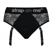 Черные трусики для насадок Diva Lingerie Harness - size S - Strap-on-me - купить с доставкой в Белгороде