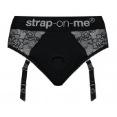 Черные трусики для насадок Diva Lingerie Harness - size M - Strap-on-me - купить с доставкой в Белгороде