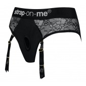 Черные трусики для насадок Diva Lingerie Harness - size L - Strap-on-me - купить с доставкой в Белгороде