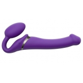 Фиолетовый безремневой вибрострапон Silicone Bendable Strap-On - size M - Strap-on-me - купить с доставкой в Белгороде