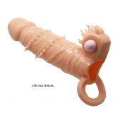 Телесная удлиняющая вибронасадка Penis Sleeve Connor - 17 см. - Baile - в Белгороде купить с доставкой