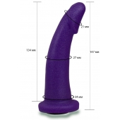 Фиолетовая гладкая изогнутая насадка-плаг - 14,7 см. - LOVETOY (А-Полимер) - купить с доставкой в Белгороде