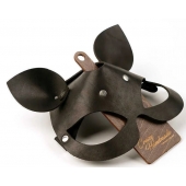 Черная кожаная маска  Кошка  с маленькими ушками - Crazy Handmade - купить с доставкой в Белгороде