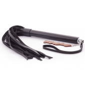 Черная кожаная плеть  Индиго  - 50 см. - Crazy Handmade - купить с доставкой в Белгороде