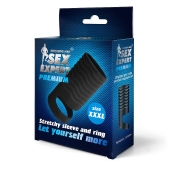 Черная открытая насадка на пенис с кольцом для мошонки XXXL-size - 9,9 см. - Sex Expert - в Белгороде купить с доставкой