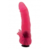 Розовая насадка для страпона с клиторальными лепестками - 18,5 см. - LOVETOY (А-Полимер) - купить с доставкой в Белгороде