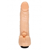 Телесная гелевая насадка-фаллос с клиторальными лепестками - 18,5 см. - LOVETOY (А-Полимер) - купить с доставкой в Белгороде
