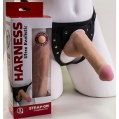 Страпон Harness из двух предметов: трусики с плугом и насадка-фаллос - 17 см. - LOVETOY (А-Полимер) - купить с доставкой в Белгороде