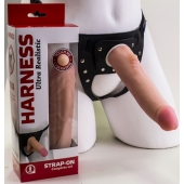 Реалистичный страпон Harness из трусиков и насадки-фаллоса - 18,5 см. - LOVETOY (А-Полимер) - купить с доставкой в Белгороде