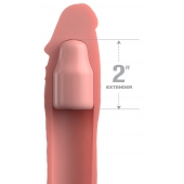 Телесная насадка-удлинитель 2 Inch Silicone X-tension with Strap - 20,3 см. - Pipedream - в Белгороде купить с доставкой
