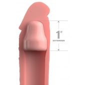 Телесная насадка-удлинитель 1 Inch Silicone X-tension - 17,8 см. - Pipedream - в Белгороде купить с доставкой