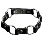 Кожаный черный ошейник с кольцами - Sitabella - купить с доставкой в Белгороде