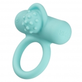 Аквамариновое эрекционное виброкольцо Silicone Rechargeable Nubby Lover’s Delight - California Exotic Novelties - в Белгороде купить с доставкой