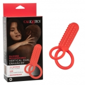 Красное эрекционное кольцо Silicone Rechargeable Vertical Dual Enhancer - California Exotic Novelties - в Белгороде купить с доставкой