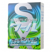 Презервативы Sagami Xtreme Mint с ароматом мяты - 3 шт. - Sagami - купить с доставкой в Белгороде