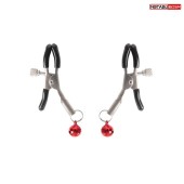 Серебристые зажимы на соски с шариками - Notabu - купить с доставкой в Белгороде