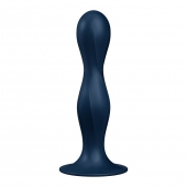 Темно-синий фаллоимитатор Double Ball-R - 17,8 см. - Satisfyer