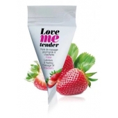Съедобное согревающее массажное масло Love Me Tender Strawberry с ароматом клубники - 10 мл. - Love to Love - купить с доставкой в Белгороде