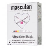 Ультрапрочные презервативы Masculan Ultra Safe Black - 3 шт. - Masculan - купить с доставкой в Белгороде