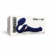 Синий безремневой страпон Multi Orgasm Size S с клиторальной стимуляцией - Strap-on-me - купить с доставкой в Белгороде
