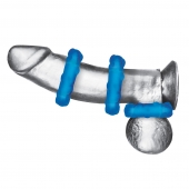 Комплект из трех голубых эрекционных колец 3-Pack Ribbed Rider Cock Ring Set - BlueLine - в Белгороде купить с доставкой