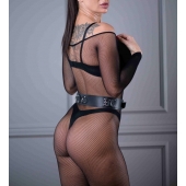 Черный кожаный пояс Sex Game - БДСМ Арсенал - купить с доставкой в Белгороде